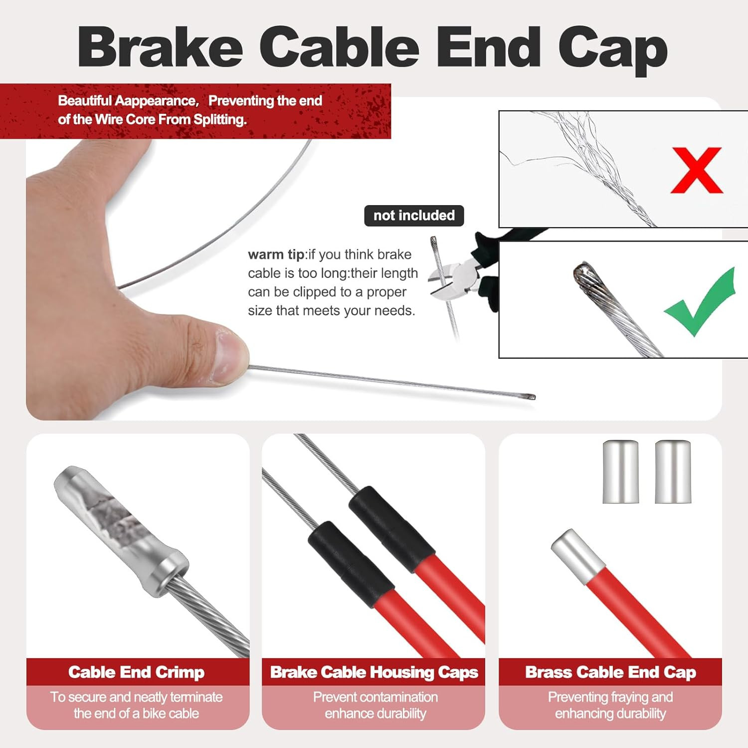 BMX Gyro Brake Cable Set with Rotor Red PVC Coated for 20″ Bikes Systems