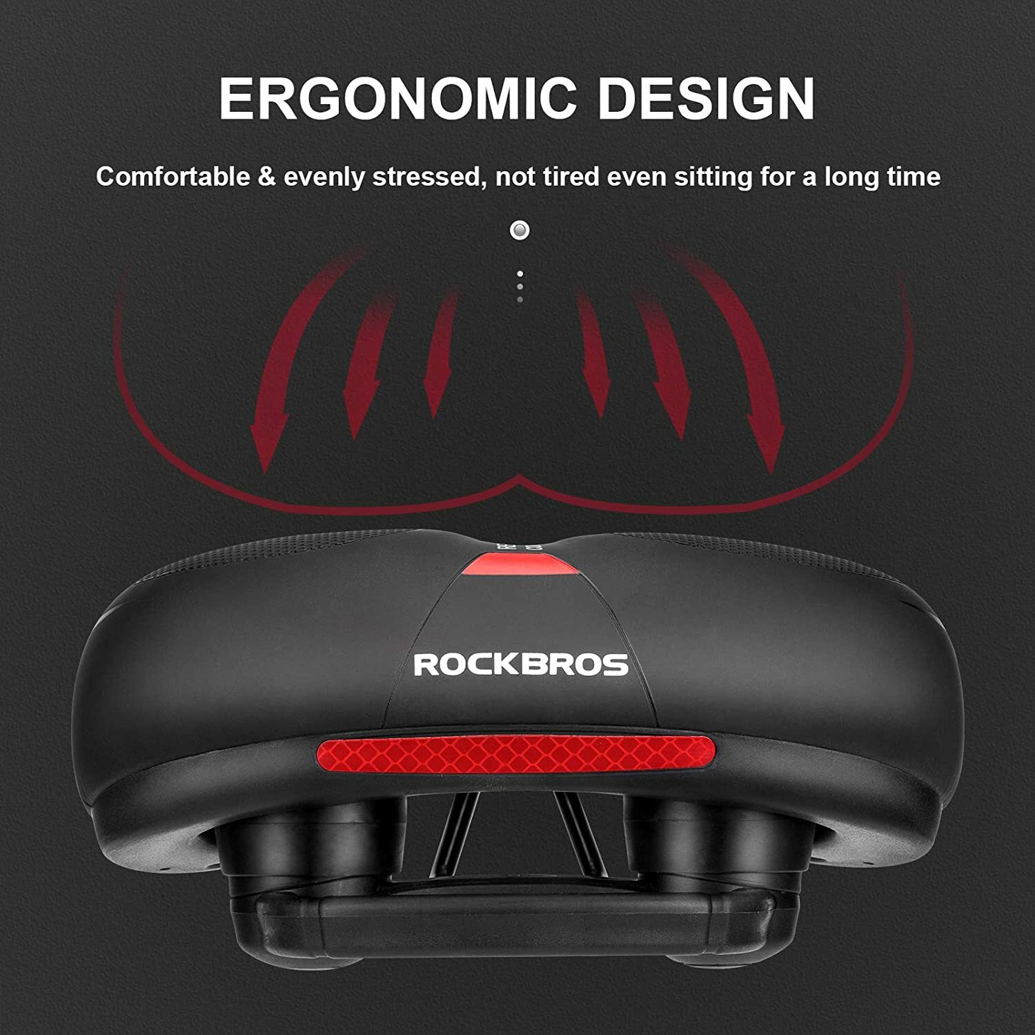 ROCKBROS Bike Seat Comfort Bike Saddle Mountain Bike Soft Wide Bike Seat Cushion