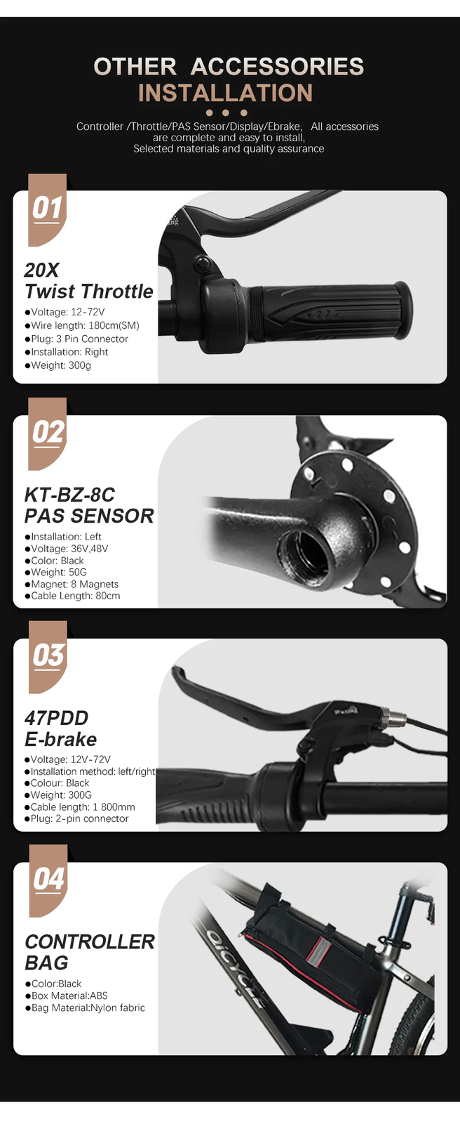 20/24/26inch E-bike Fat Tire Conversion Kit 48V 1500W Front Wheel Conversion Kit