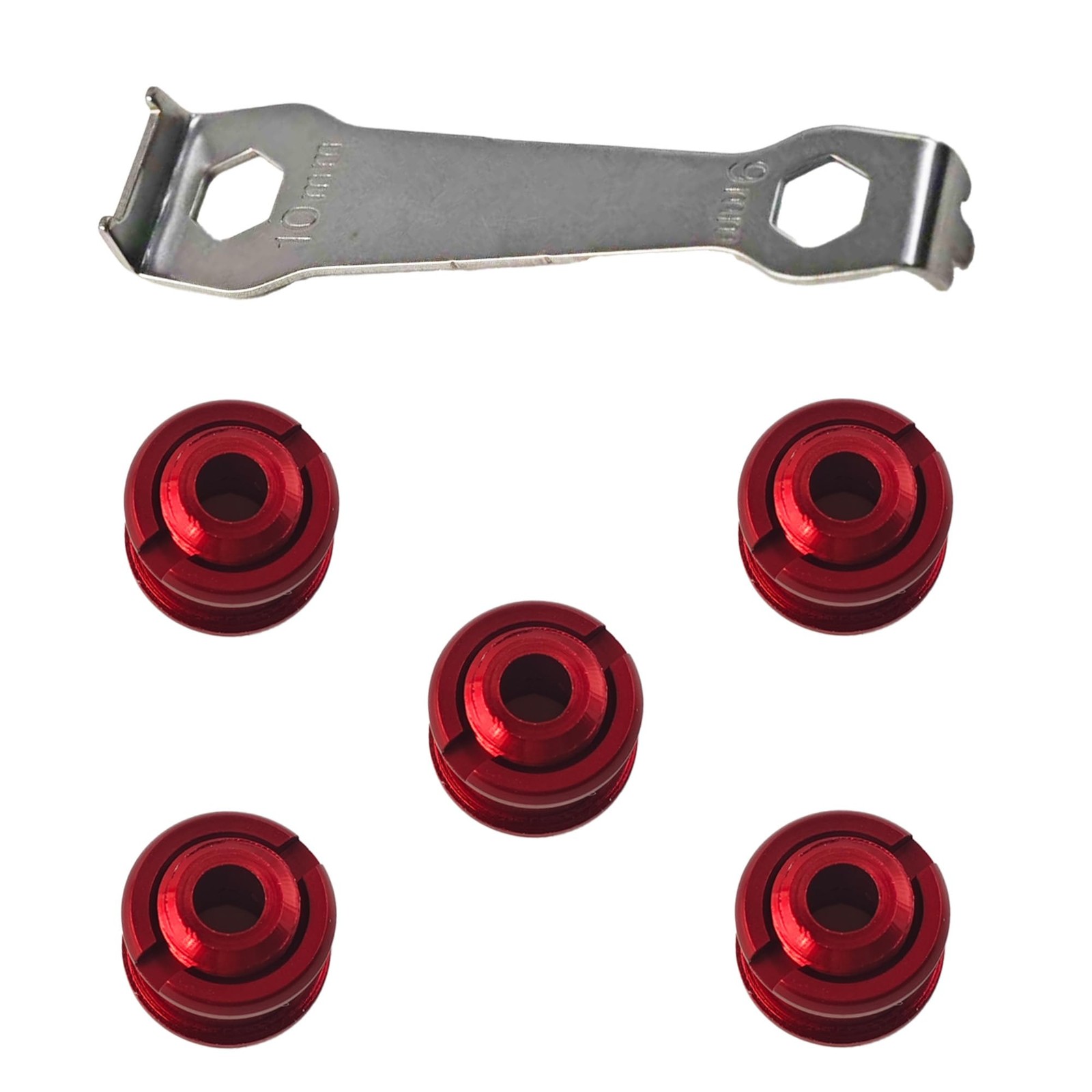 5Pcs Red Chainring Bolts, 7075 Aluminum Alloy Single Chain Ring Bolts, CNC Ma…