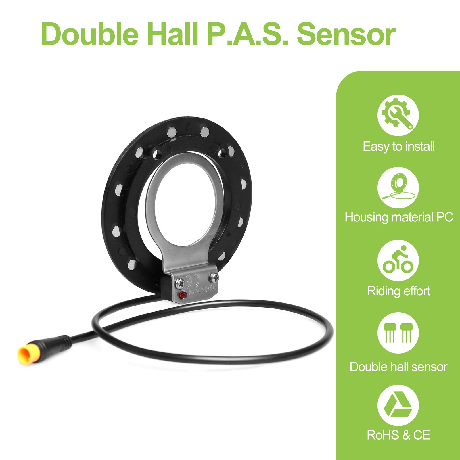 Electric Bicycle Pedal Sensor Ebike Double Hall 12 Magnet Right Side PAS System