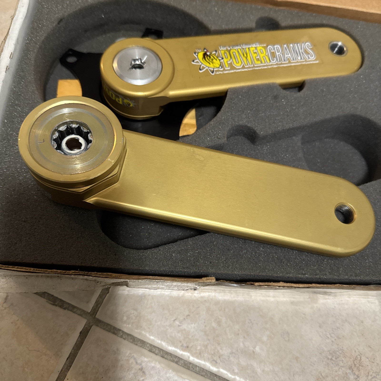 Power Cranks 175.mm Training Crankset w/ Bottom Bracket Gold