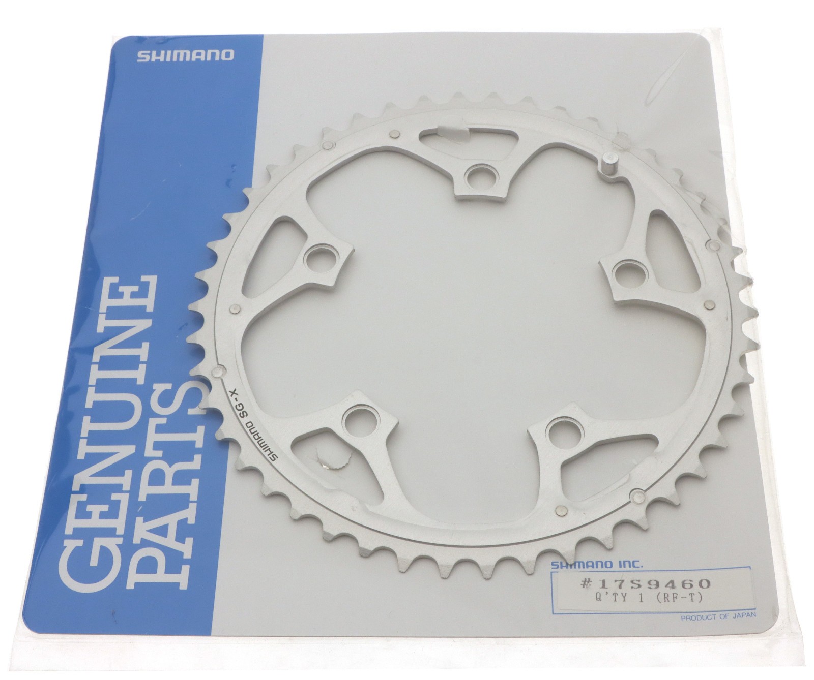 Shimano Deore LX SG-X 46T 9 Speed Chainring 110 BCD 5 Bolt Silver NOS