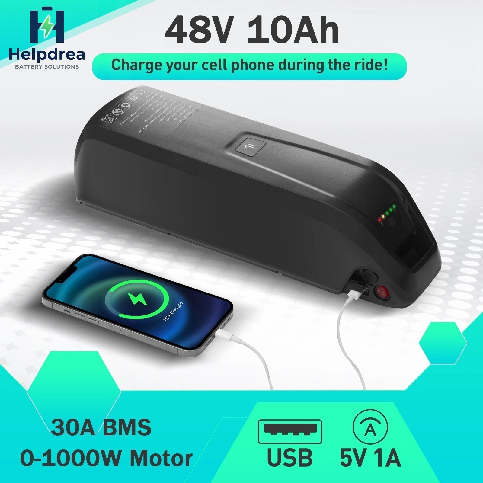 48V Hailong Lithium Ebike Battery 48V Electric Bike Battery 4-Pin with 30A BMS