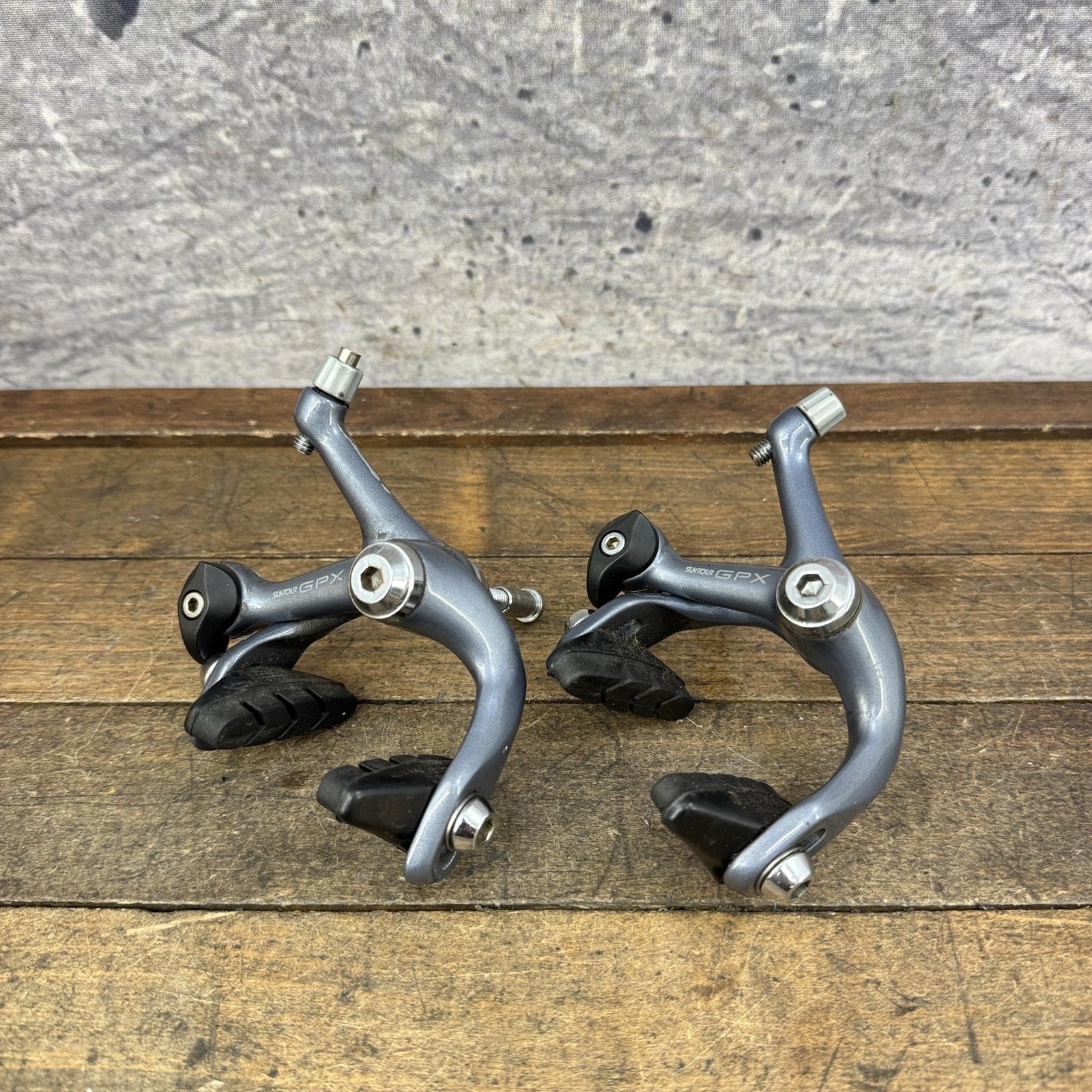 Vintage Suntour GPX Hidden Spring Brake Caliper Set 49-59mm Gray Front Rear Road