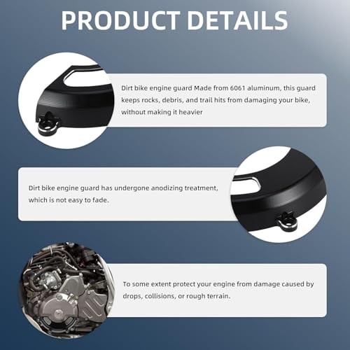 Black Dirt Bike Engine Cover Guard for XR650L, CNC Aluminum Case, Black