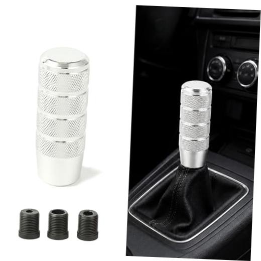95mm/3.74″ Car Shifter Knob, Aluminum Weighted Automotive Gear Shift Silver