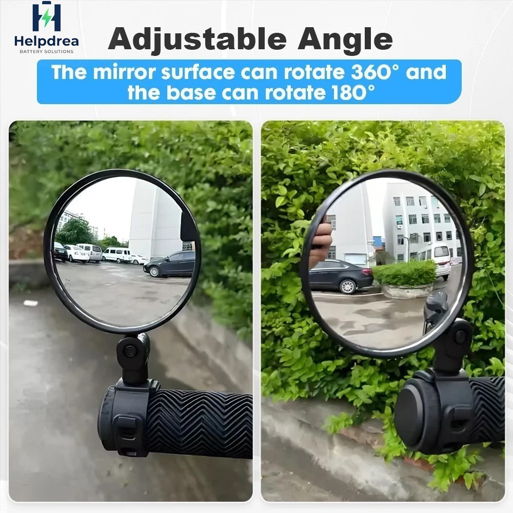 Ebike Bike Handlebar Mirror – Rotatable And Adjustable Wide Angle Rear Rearview