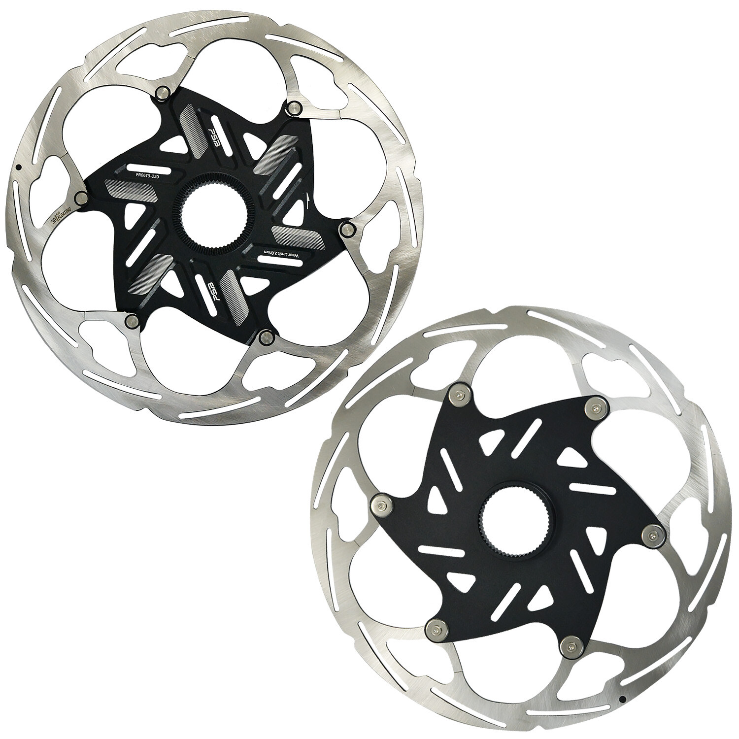 PSB PR06 3D Floating Plus DHR and E-MTB Only 2.3mm Disc Rotor Center Lock 220mm