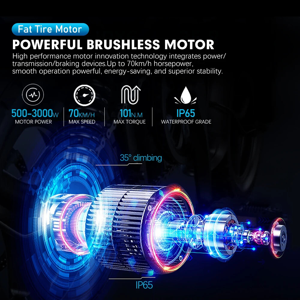 48V 500W-3000W Snow Electric Fat Bike 20 26inch 4.0 Tyre Hub Motor Wheel Kit