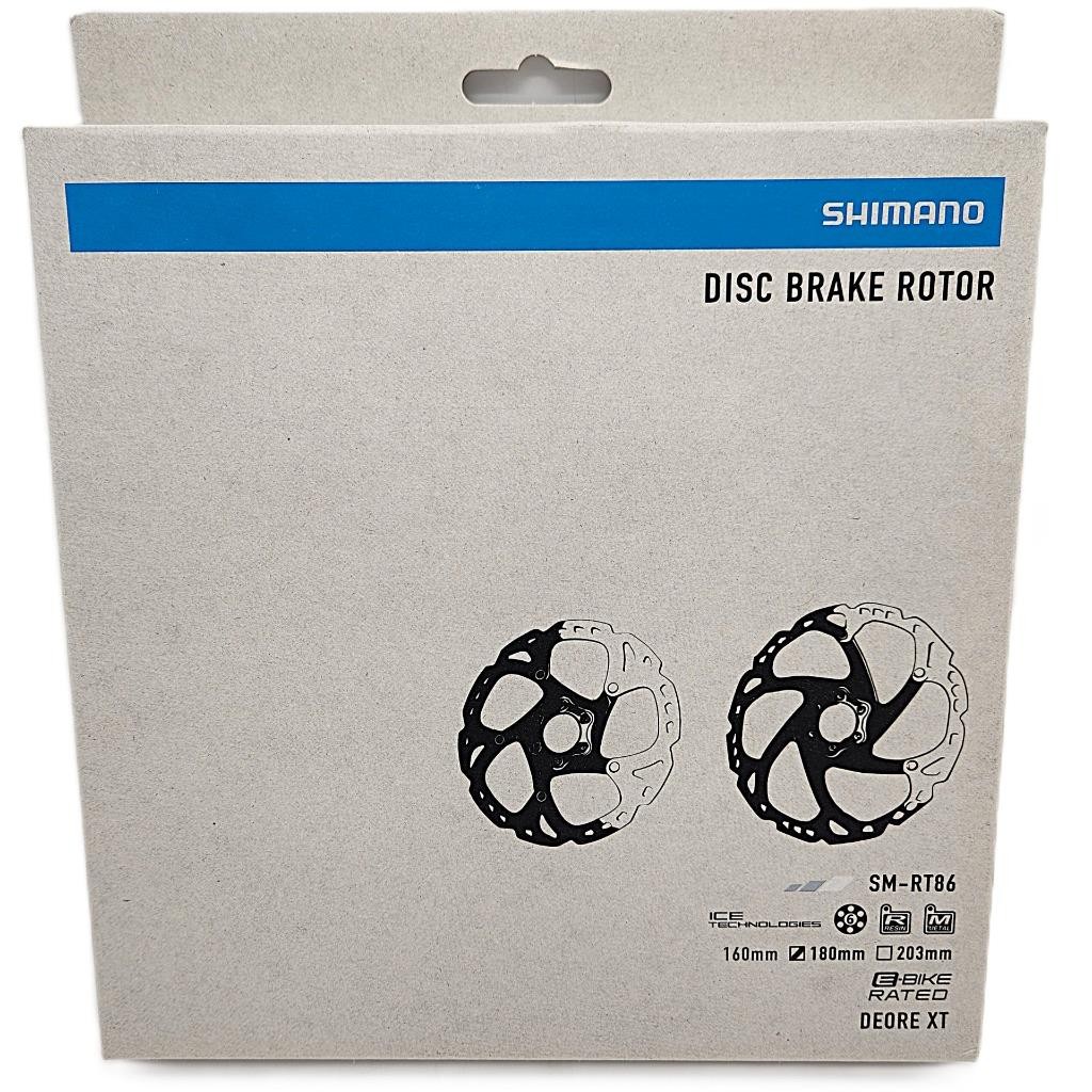 Shimano Deore XT SM-RT86-M 180mm 6-Bolt Bicycle Disc Brake Rotor Silver/Black