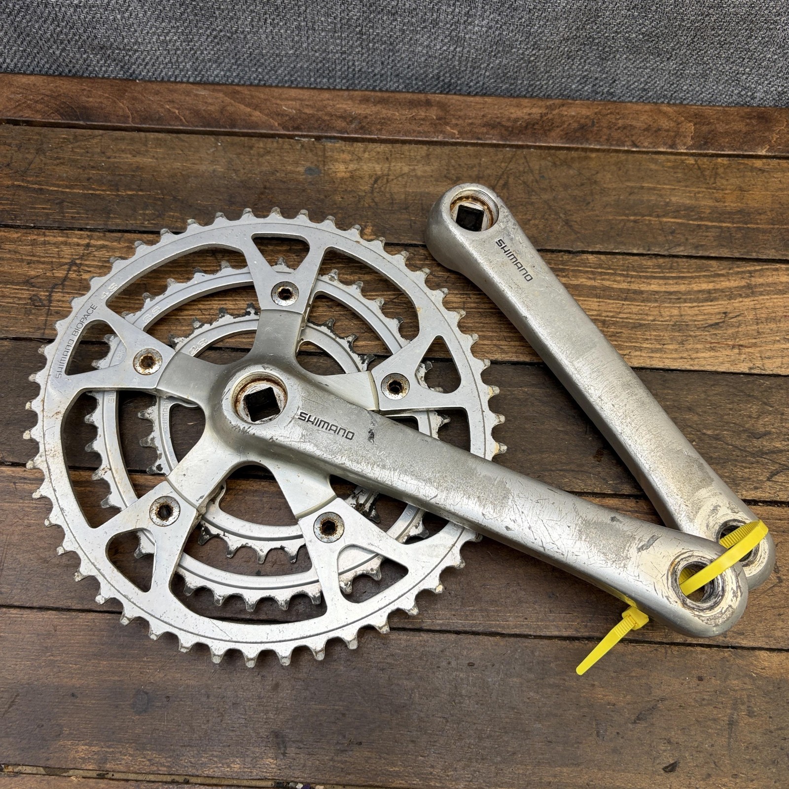 Vintage Shimano Deore XT FC-M730 Crankset 175mm 110 BCD Triple Biopace MTB Japan