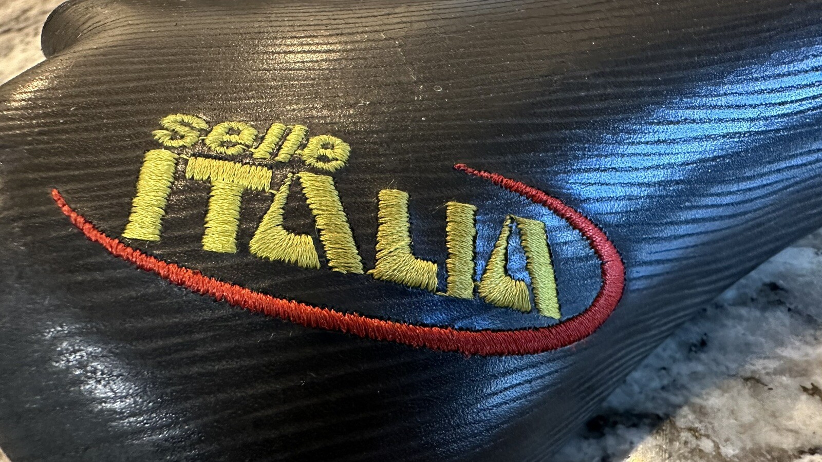 1999 Selle Italia Turbomatic 3 Black Leather Manganese Rail Saddle,Used Vintage
