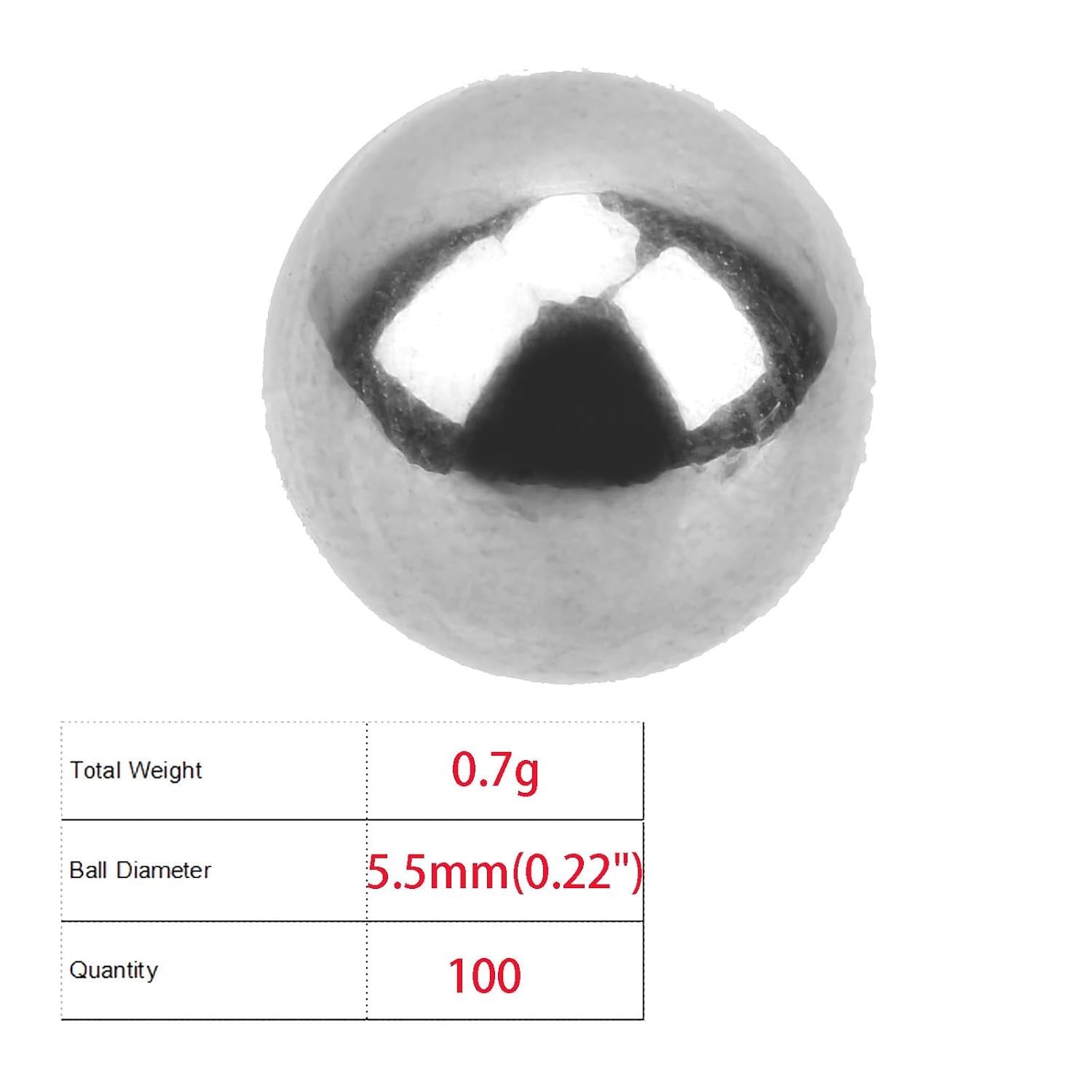 Durable 5.5mm Stainless Steel Bearing Balls – 100 Count for Varied Applications