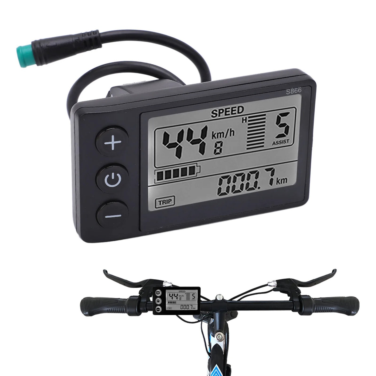 For E-bike Lcd Display 24V/36V/48V Mini E-Bicycle Electric Bike Speed Meter 2024