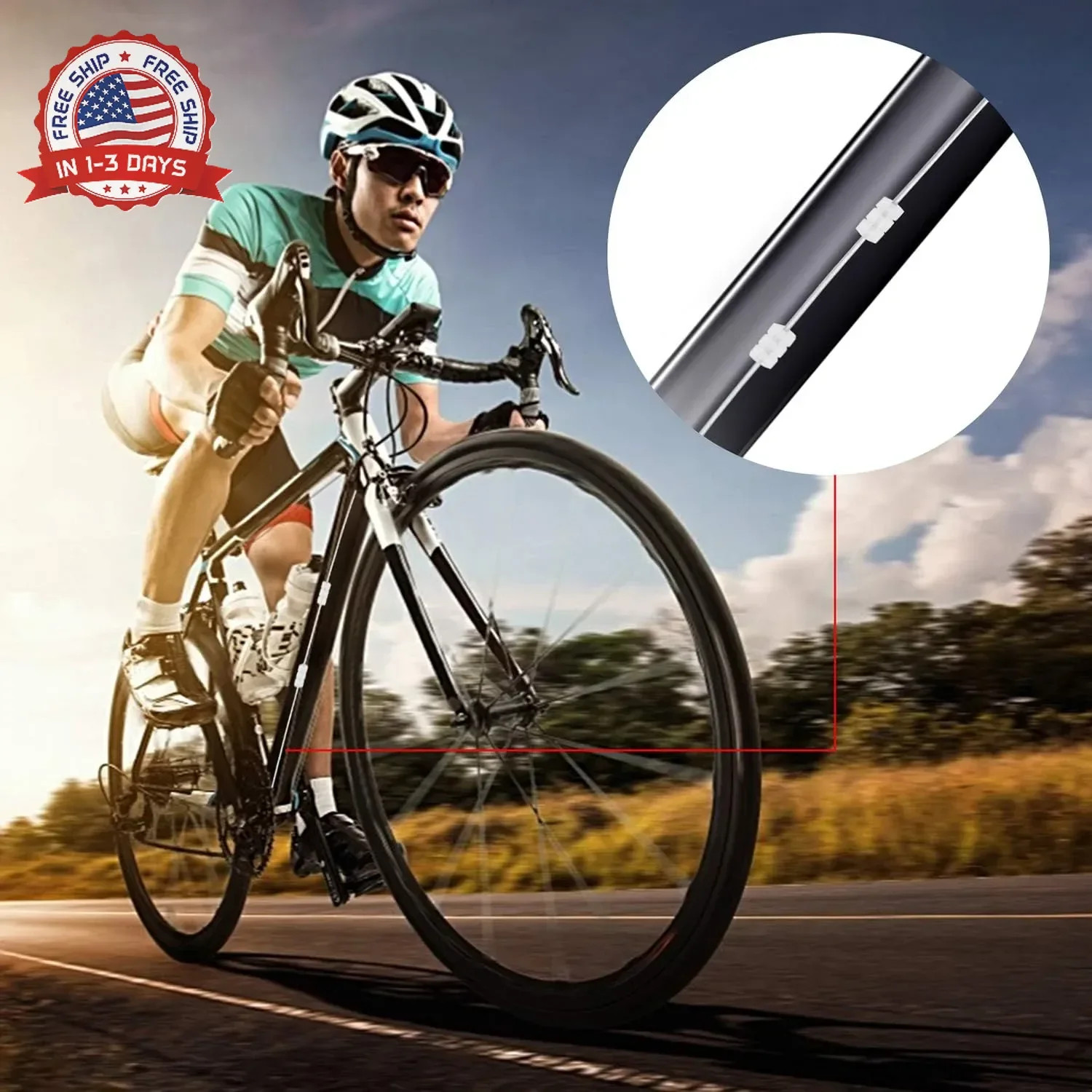 4PCS Premium Bike Brake Cable Set,Universal Standard Bicycle Brake Cable, Profes