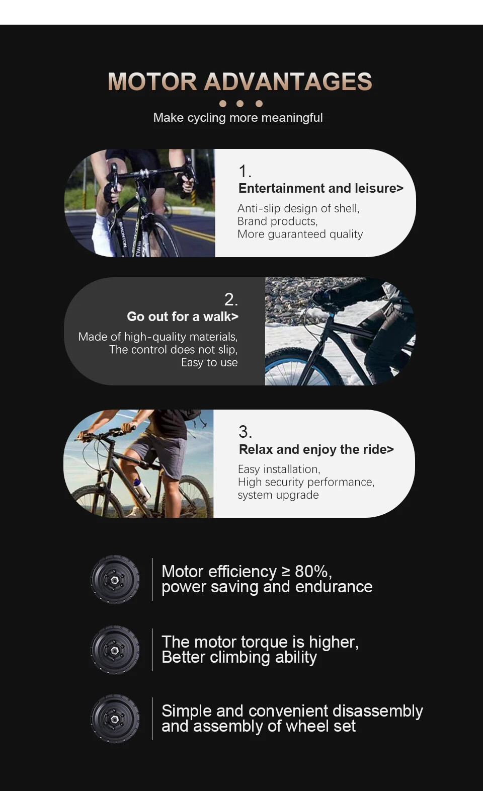 52V 2000W MTB Electric Bike 20-29inch 700C Brushless Rear Rotate Hub Motor Wheel
