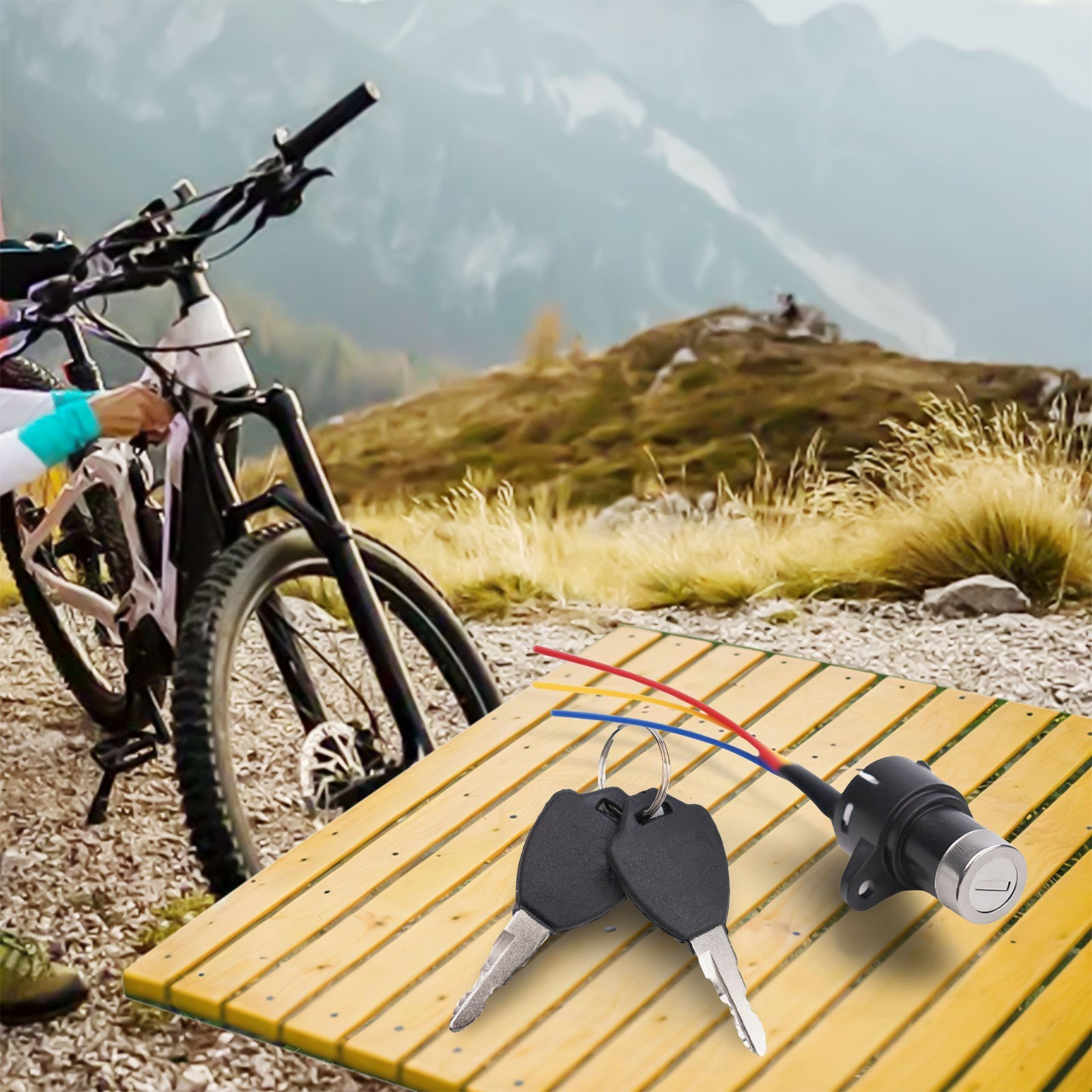 Electric Bike Ignition Key Keys E-Bike Lock E-Bike 3 Wire Easy To Install