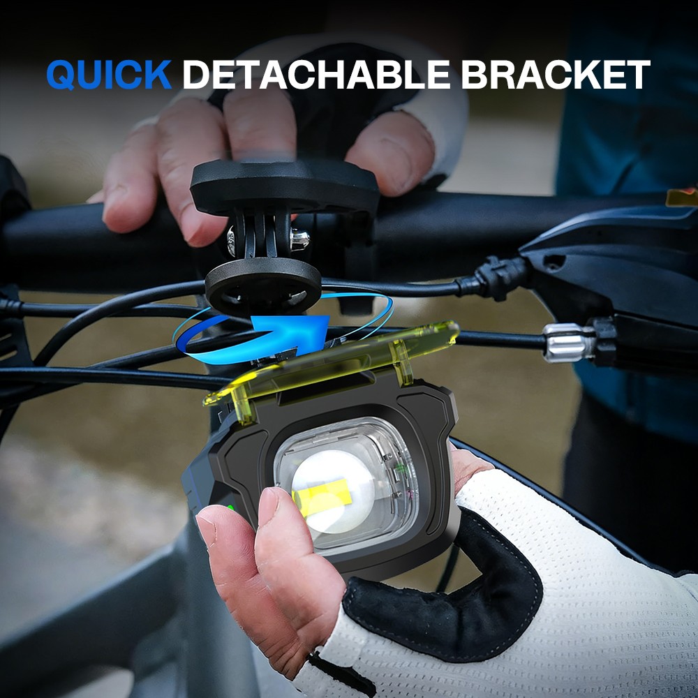 Rechargeable Powerful 1100LM Hanging Bike Light Remote Control Front Headlight