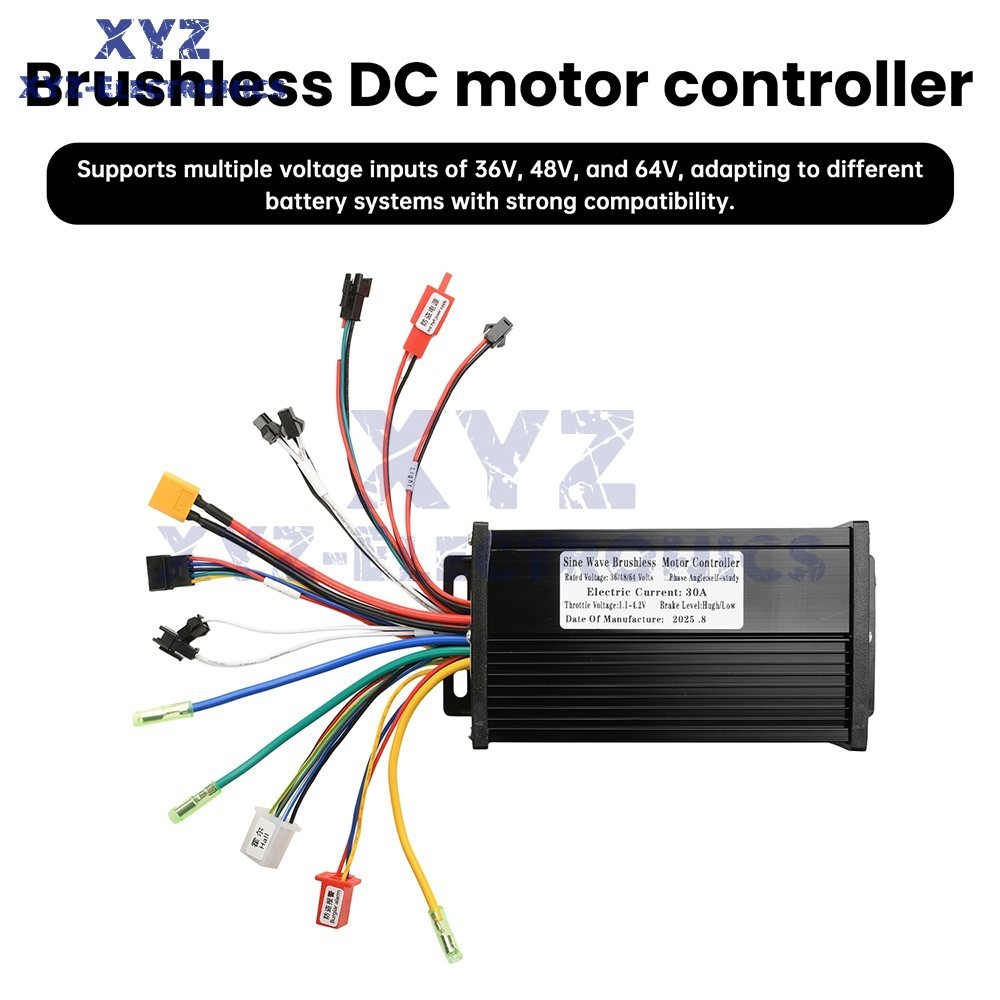 36V48V64V 30A Sine Wave Brushless Motor Controller 750-1500W Driver S866 LCD