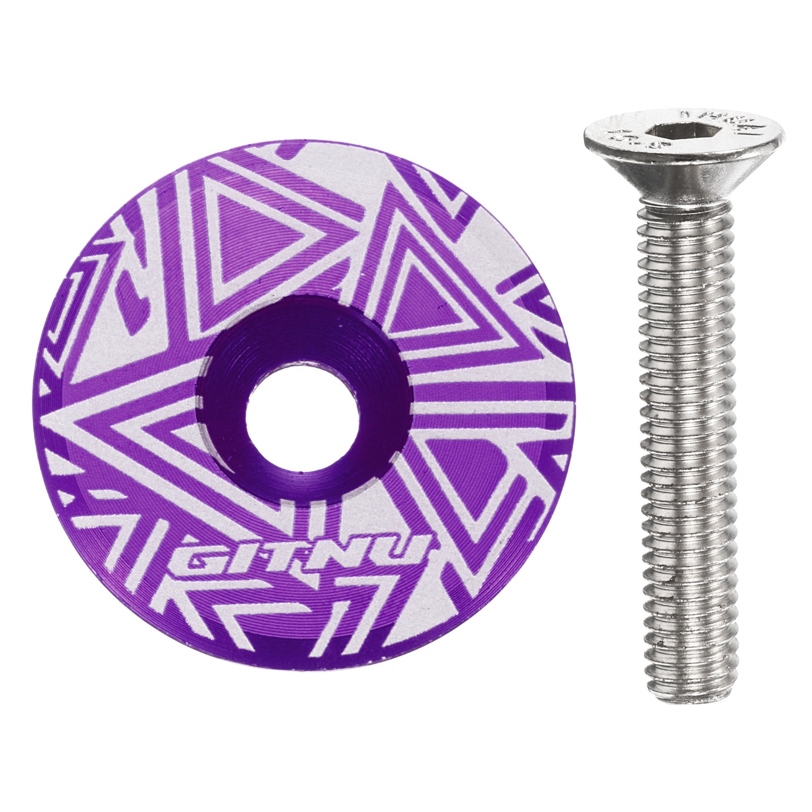 1Pcs 1-1/4 Headset Stem Top Cap Bicycle Stem Top Cap Cover with Bolt Purple