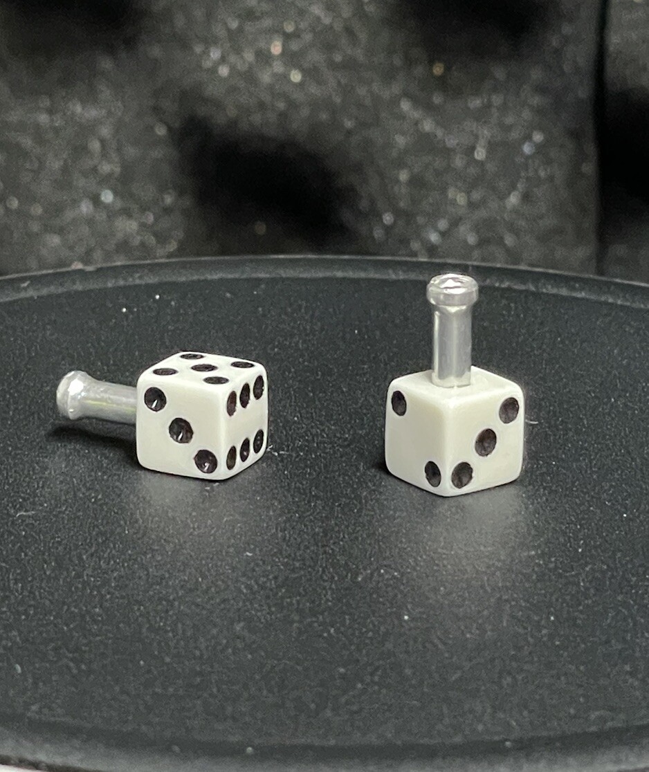 Dice Brake Cable Ends White For BMX & Other Bikes New Pair
