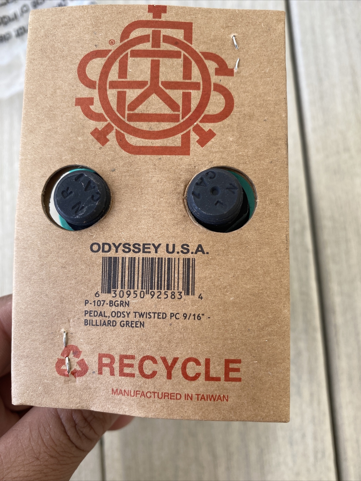 ODYSSEY BMX PC PEDALS 9/16″ BILLIARD GREEN PLASTIC COMPOSITE SUNDAY BMX PEDALS