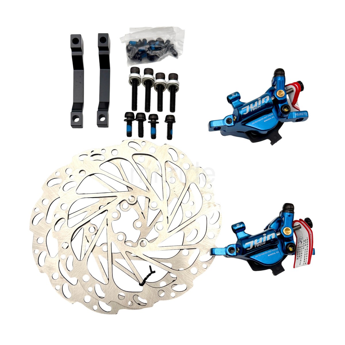 JUIN R1 Cable-Actuated Hydraulic Road Bike Disc Brake set with 160mm rotors Blue