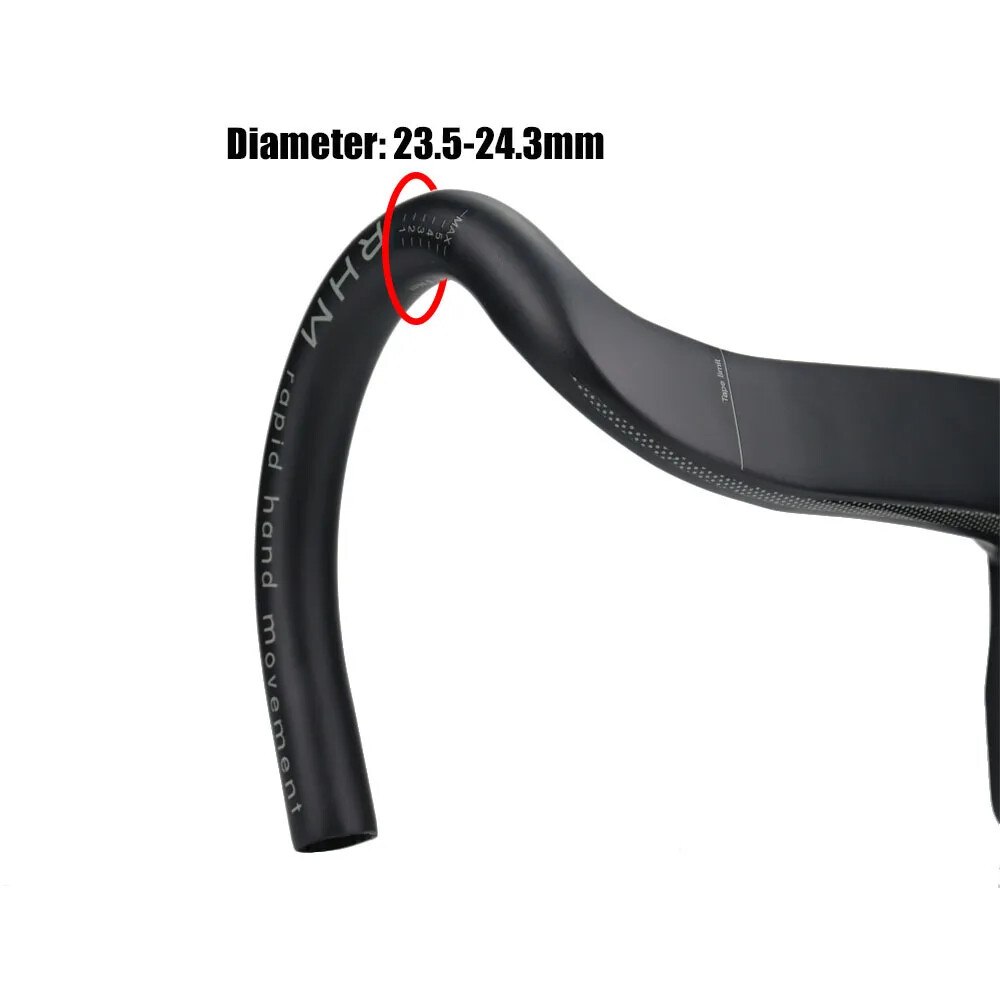 Road Bicycle Handlebars Integrated Carbon Fiber Handlebars 28.6mm with Spacers