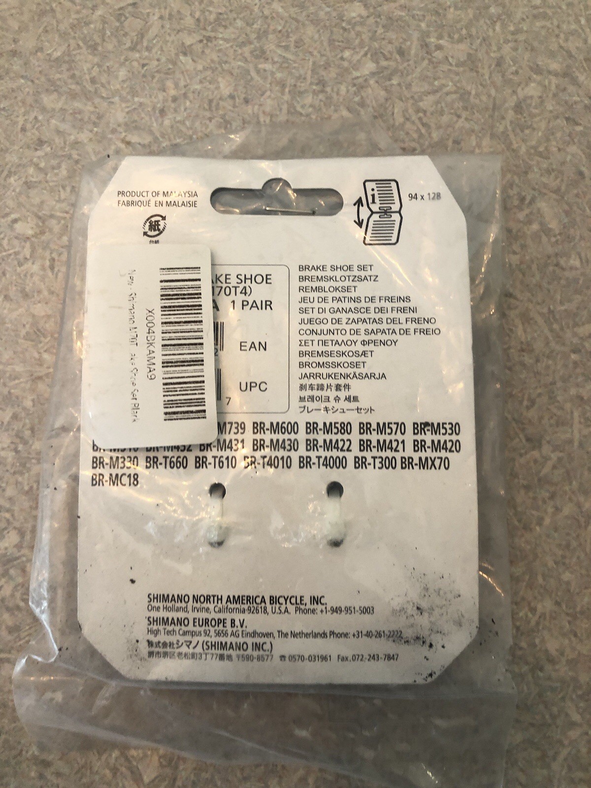 Shimano Unisex Adult Brake Pads, One Size New Bike Wheel Brakes M70T4 TWO SETS
