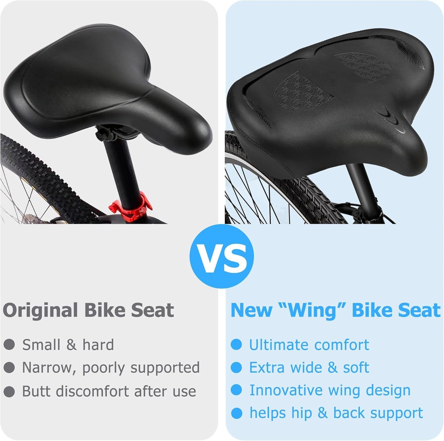 CDYWD Oversized Bike Seat for Men & Women Comfort Extra Wide Bicycle Seat