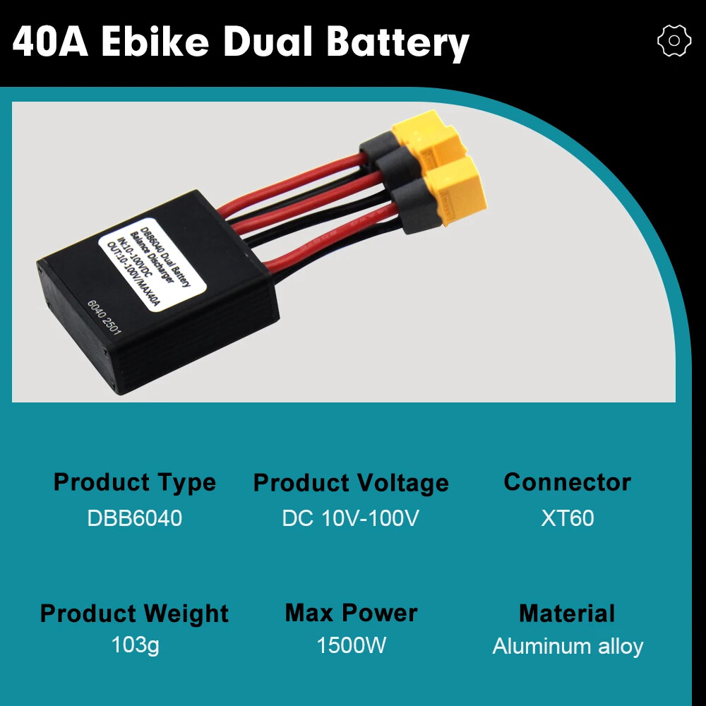 E-bike Dual Battery Connection Adapter Switcher Lncrease 20V-72V 20A/30A/40A