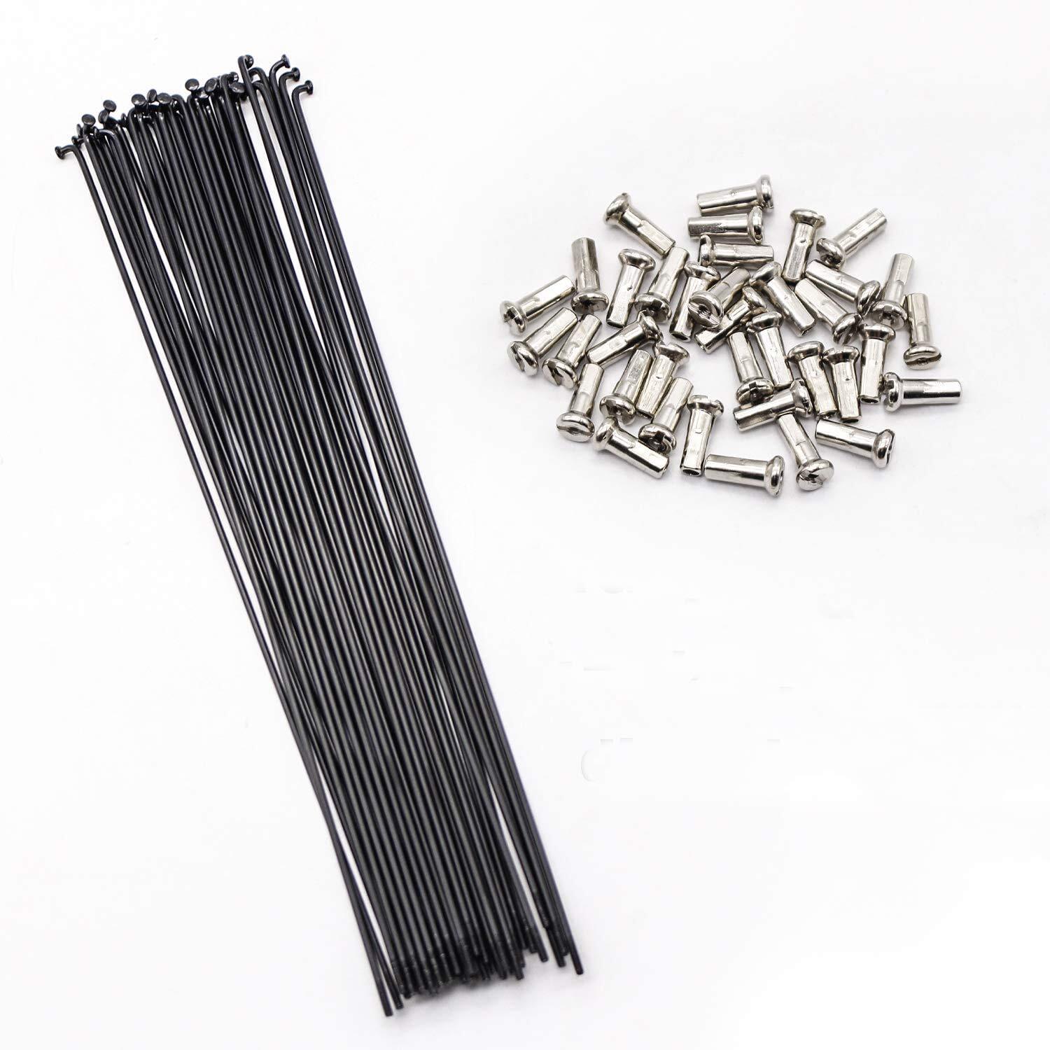 80-280mm 14G 2mm Black 36Pcs Electric Bicycle E-bike Wheel Tire Steel Spokes
