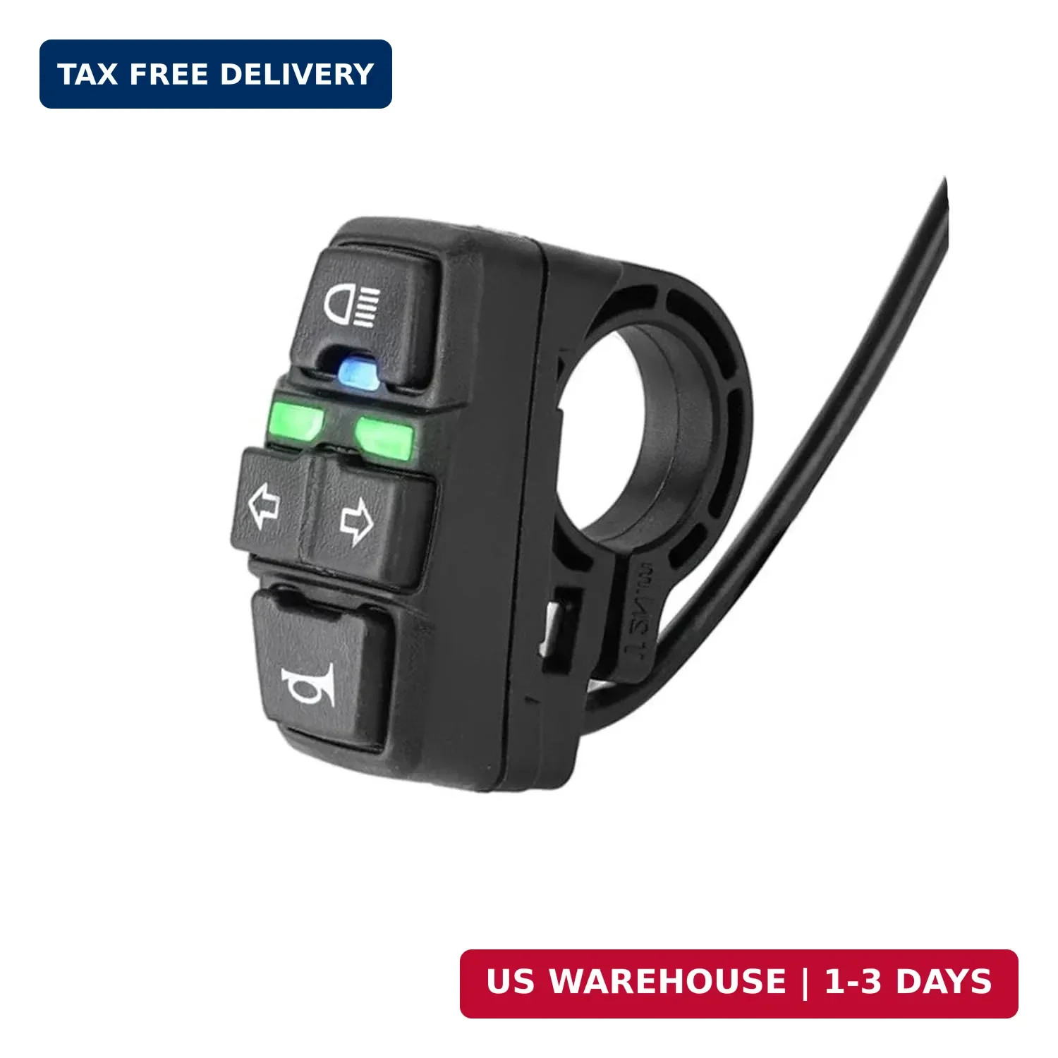 Universal Ebike Light and Horn Switch Turn Signal Switch 3 in 1 Motorcycle HeadL