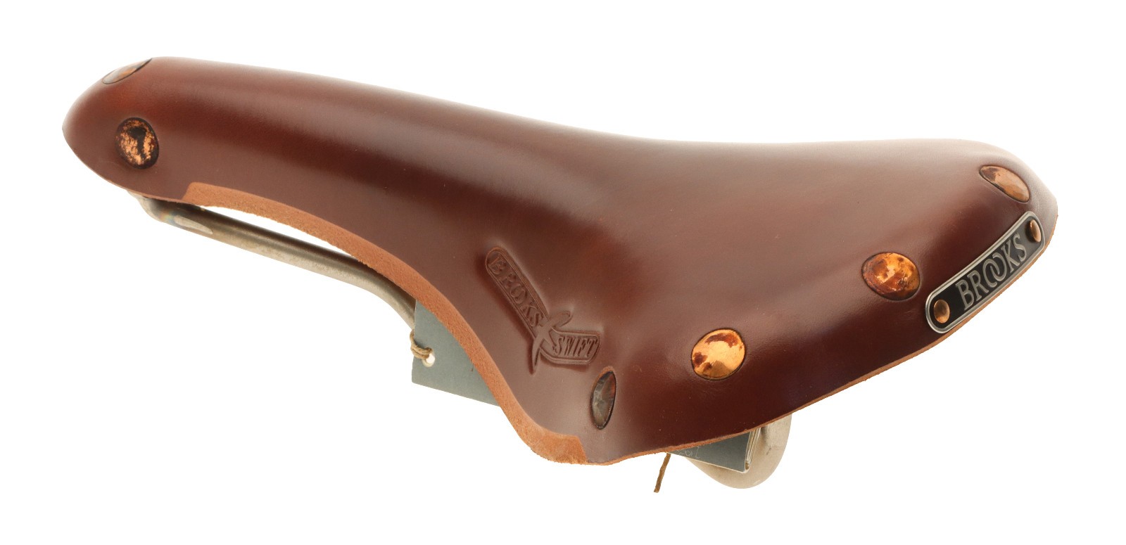 Brooks Swift Saddle Titanium Rails Hard Leather Cover Brown NEW NOS