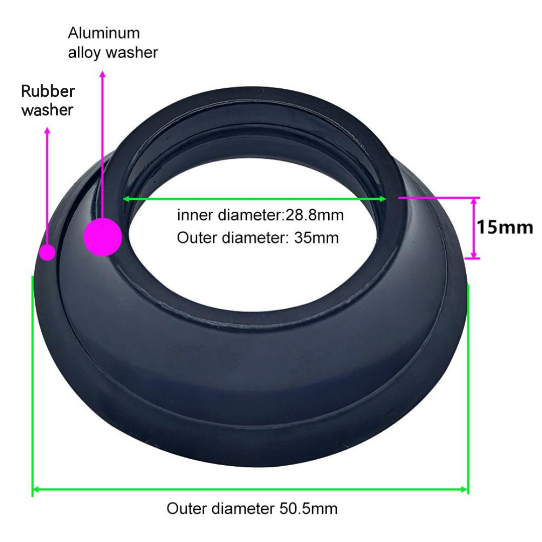 28 6mm Aluminum Alloy Headset Spacers with Rubber Sealing Ring Set of for 2
