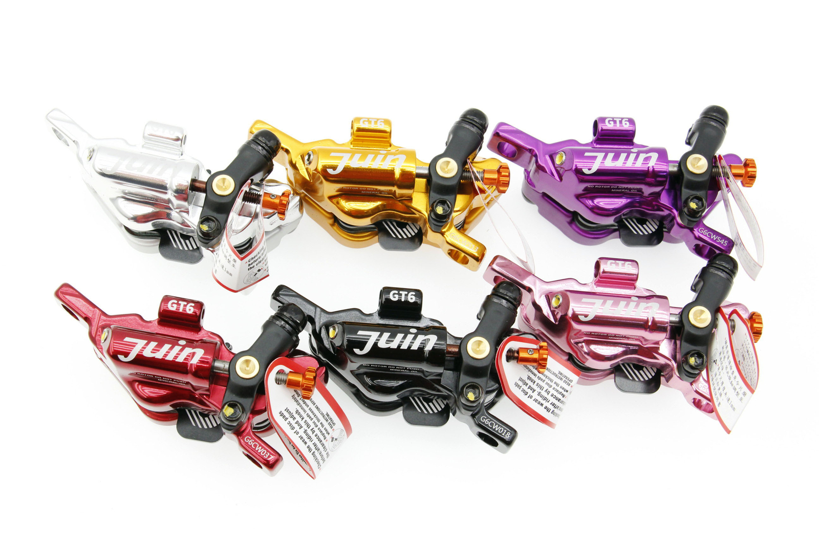 Juin Tech GTP6 MTB eBike CX Cycle 6-Piston Hydraulic Disc Brake Caliper Set
