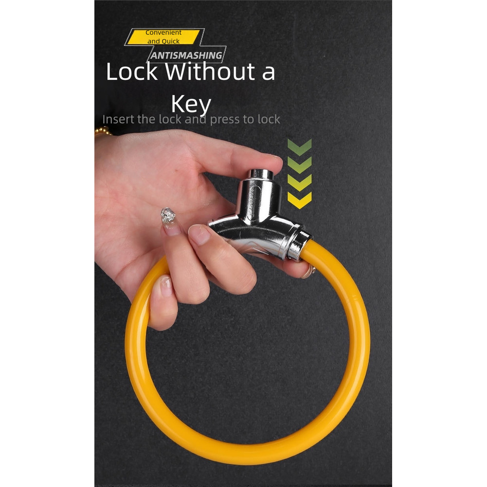 Secure Zinc Alloy Bike Lock with 11 5mm Steel Cable and Double Sided Key System