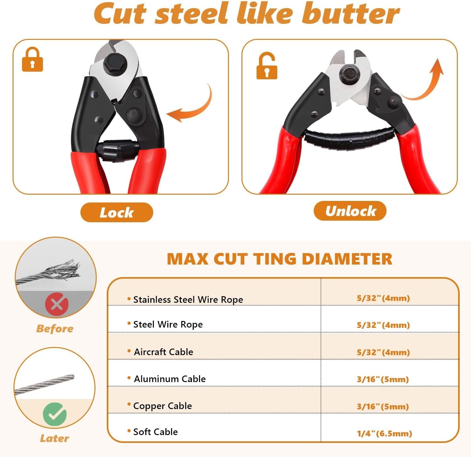 Universal 73PCS Bicycle Brake Cable Set with Lightweight Cutter & Durable Caps