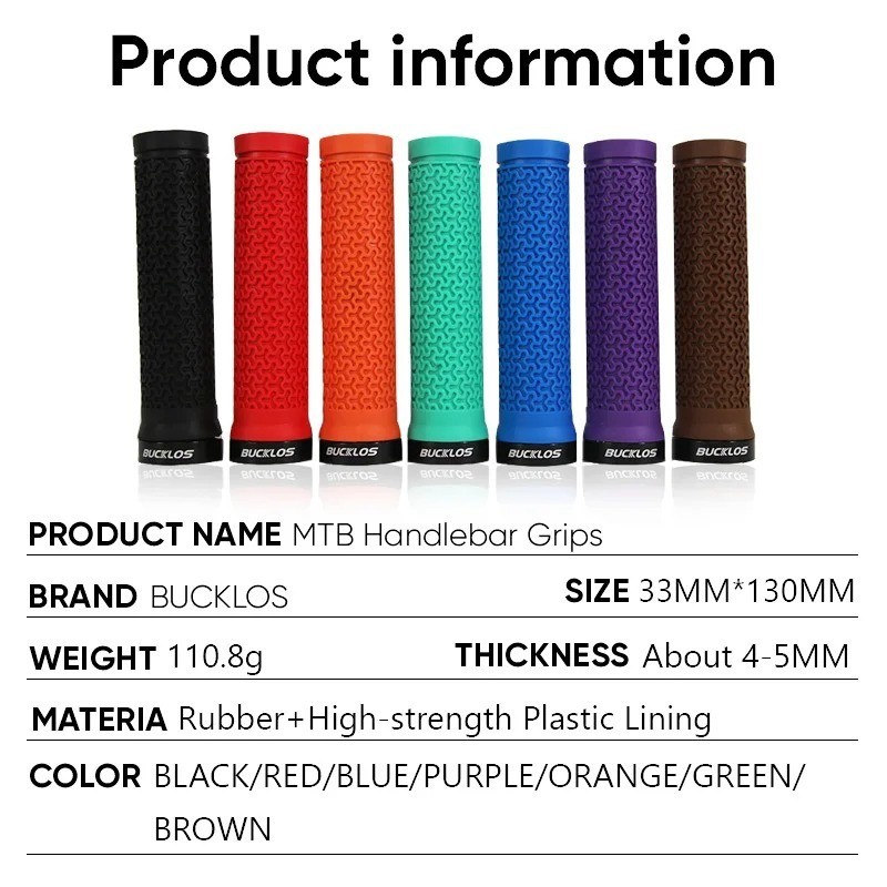 MTB Bicycle Handlebar Grips Rubber Anti-Slip Lock-On BMX Mountain Bike Covers
