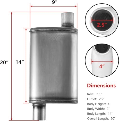 2.5 inch Universal Exhaust Mufflers,Muffler 2.5in OFF in | OFF out