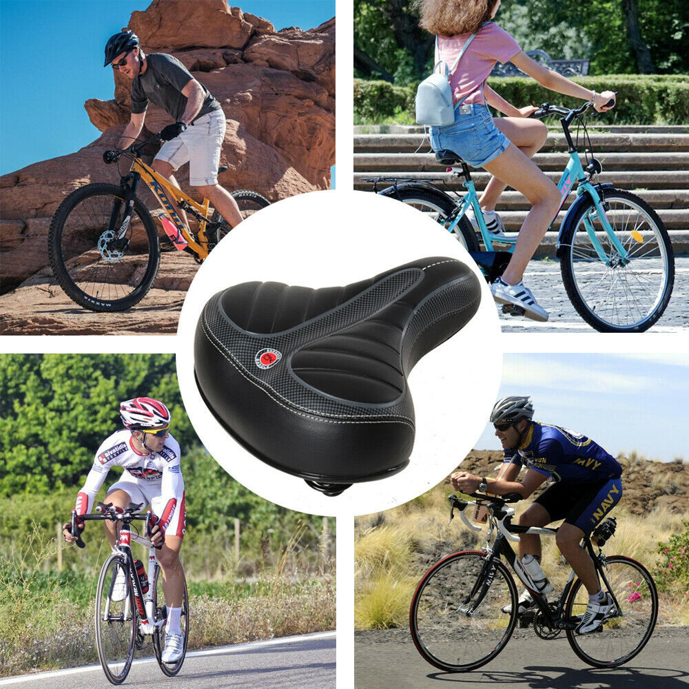 Bike Comfort Wide Big Bum Bicycle Gel Cushion Extra Soft Sporty Saddle Seat Pad