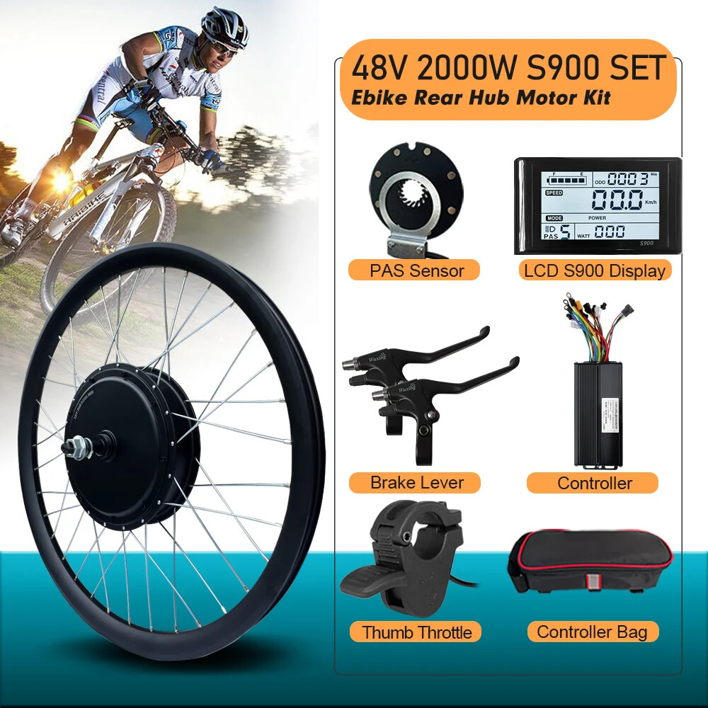 MTB Ebike Conversion Kit 48V 2000W 3.0Tyre Brushless Rear Rotate Hub Motor Wheel