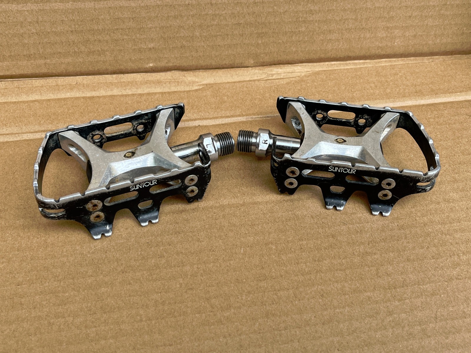 Vintage Suntour XC Pro WTB Grease Guard 9/16” Mountain Bike Pedals Made In Japan