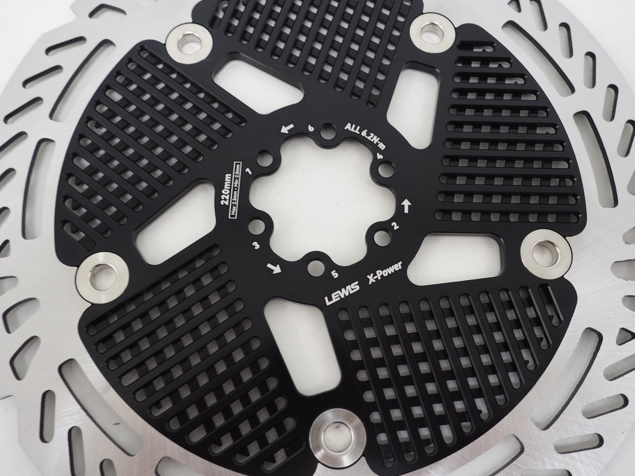 New! Lewis X-Power Floating Mountain Bike Brake Rotor 220mm 6-Bolt 2.3mm x44mm