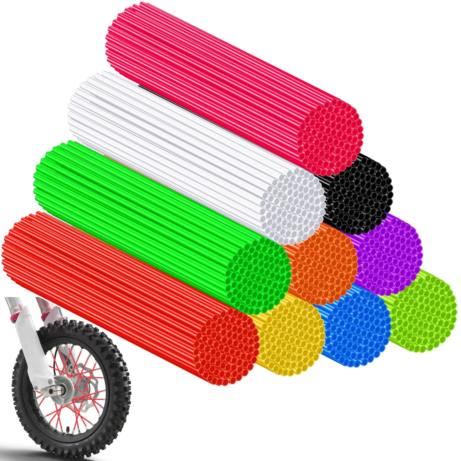160 Pcs Bike Spoke Skins, 10 Mixed Colors Bicycle Spoke Covers, Dirt Bike Rim…