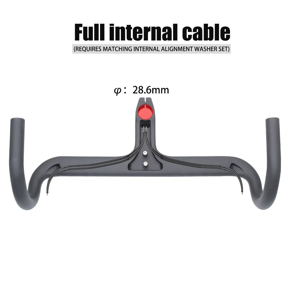 -17° Carbon Road Bike Integrated Drop Bar Supports Internal Cable Routing