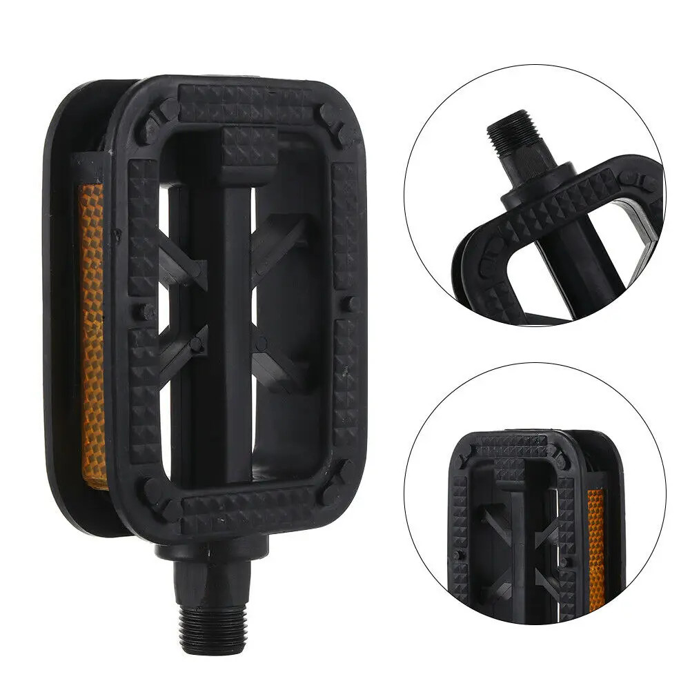 E-Bike Pedals Wide Flat Anti Slip Reflector Universal Electric Bicycle