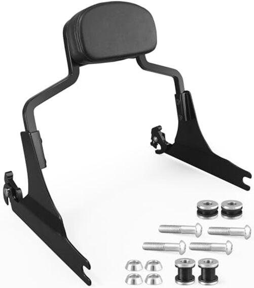 Detachable Hardware Backrest Sissy Bar Upright Gloss Black+Docking Kit