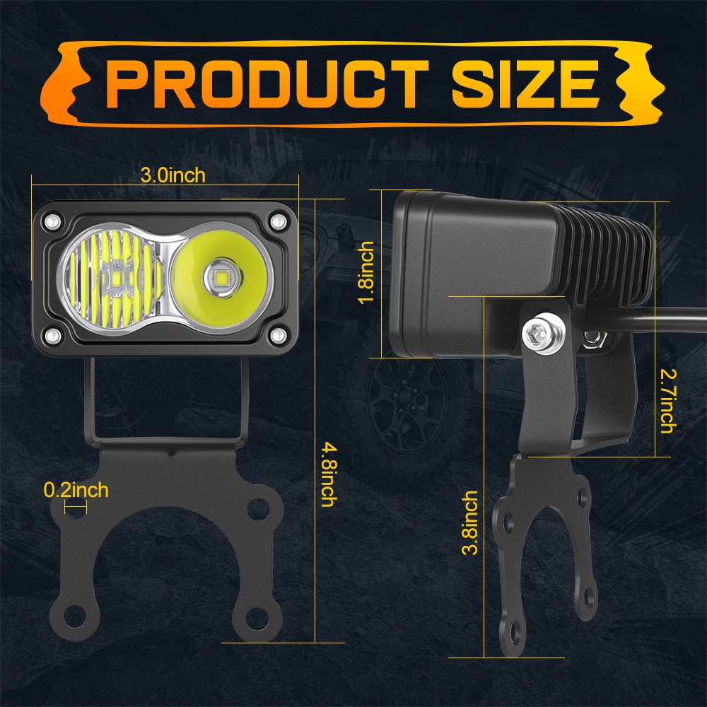 Ebike Electric Bicycle LED Headlight Plug&Play 12-24V 20W 1500-2000LM w/ Bracket
